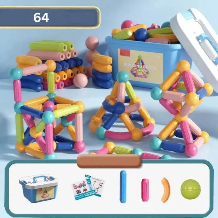 Bloc de Construction Magnétique Montessori | CréaMags™