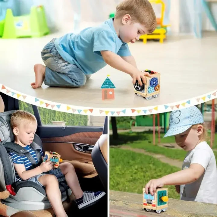 Cube Busy Board Montessori en Bois – Explorabus Sensoriel