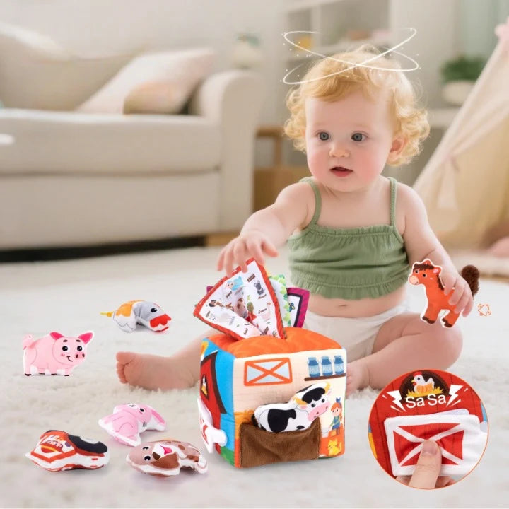 Cube Eveil Bebe Tissu Ferme Sensorielle