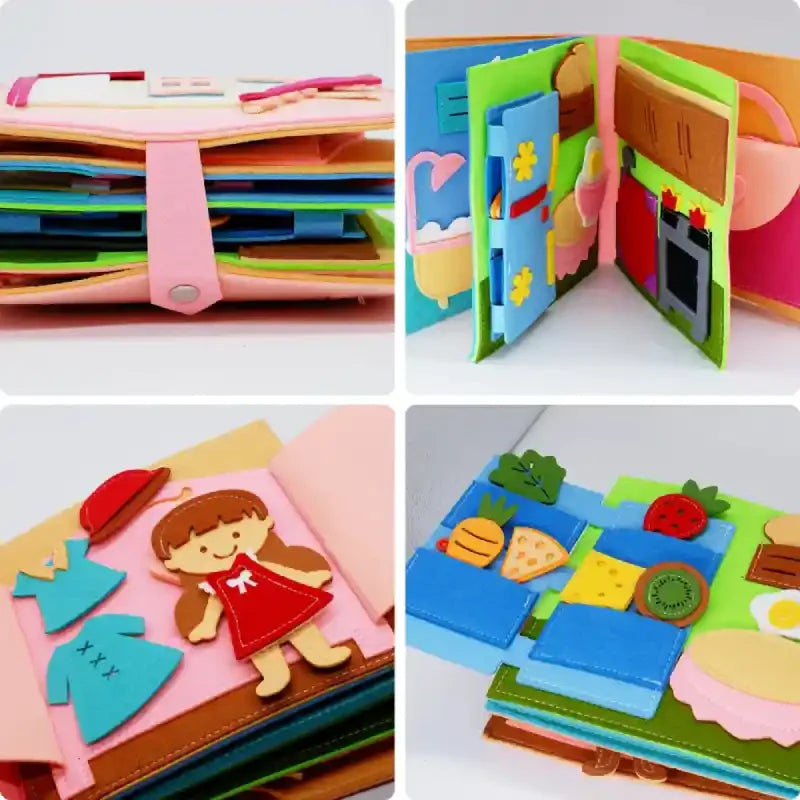 Livre-Busy-Board-en-Tissu – rose-cadeau-fille-3-ans