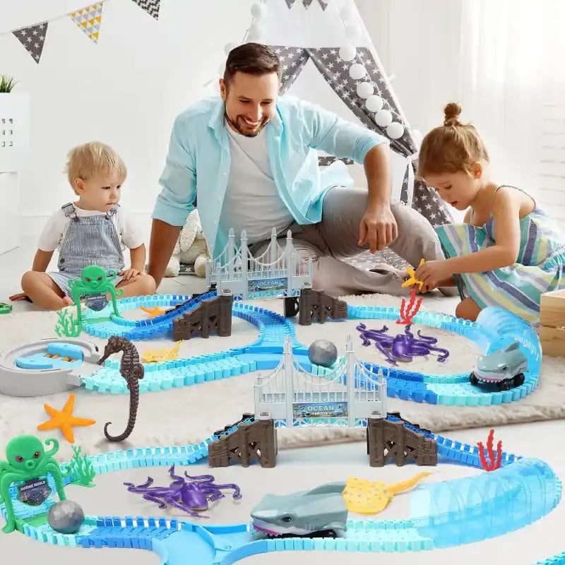 Circuit Voiture Jouet Requin Modulable et Électrique
