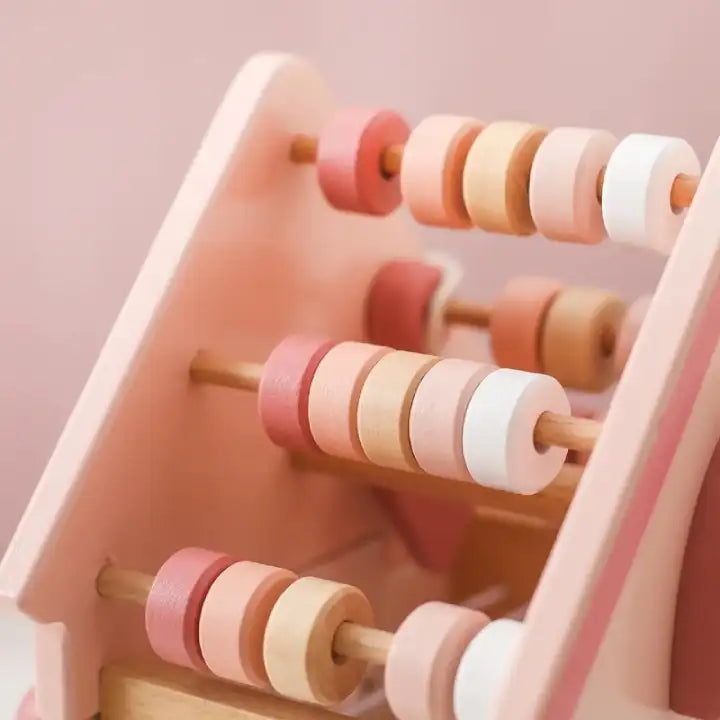Cube d'Activité en Bois Montessori Maison d’éveil Rose