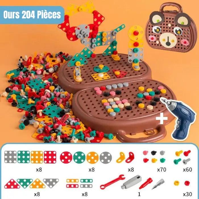 Visseuse Tangram Montessori 204 pieces