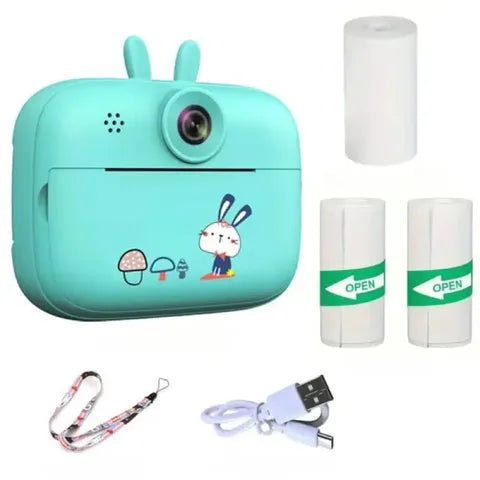 appareil photo instantane enfant fond blanc