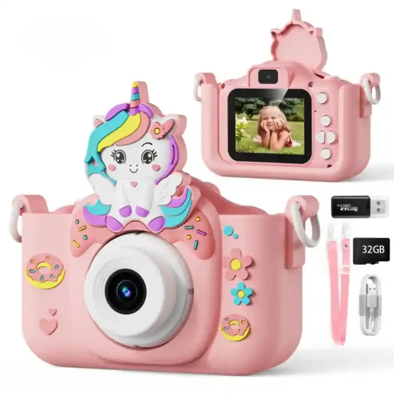 appareil-photo-licorne-numerique-avec-jeux-rose-fond-blanc