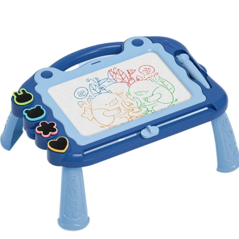 ardoise-magique-enfant-sur-pied-avec-tampons-bleu-fond-blanc