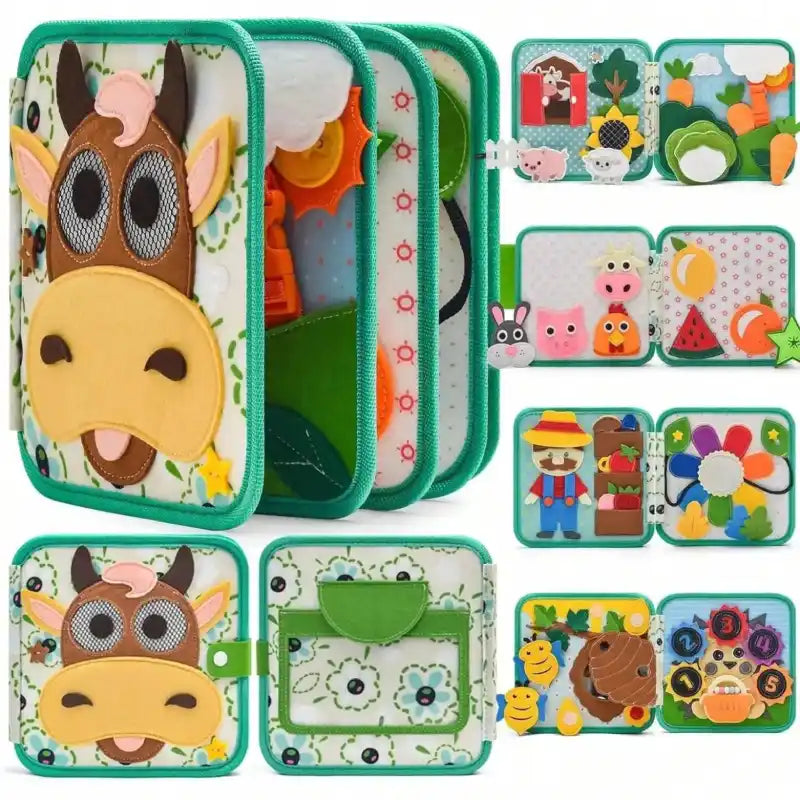 Busy Board Livre en Tissu Vache Montessori