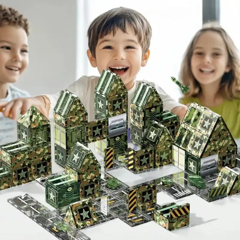 Bloc de Construction Magnétique, SucceBuy Tuiles Magnétiques Jouet de Construction Magnétique 181 Pièces Blocs Magnétiques pour