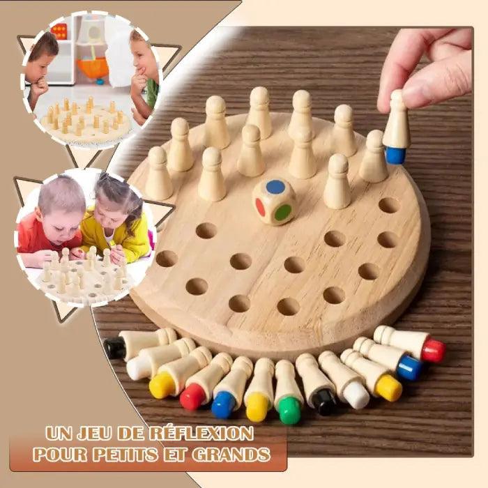Jeu de Mémoire en Bois et Couleurs | Échecs Colorés™ - Éduca Sagesse Jeu de Mémoire en Bois et Couleurs | Échecs Colorés™ - Éduca Sagesse