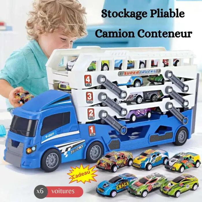 jouet-camion-porte-voiture-turbo-collector-bleu