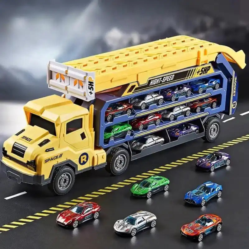 jouets-camion-transporteur-de-voitures-avec-circuit-voiture-jaune