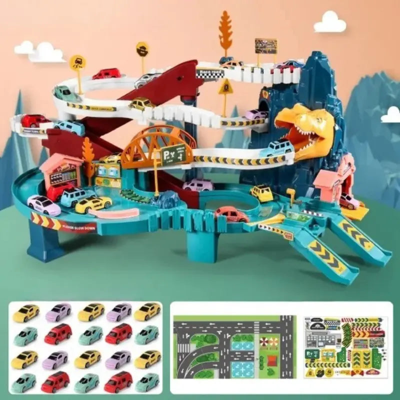 meilleur-circuit-voiture-montessori-dinosaure-20-mini-voitures-jouet-montessori-2-ans