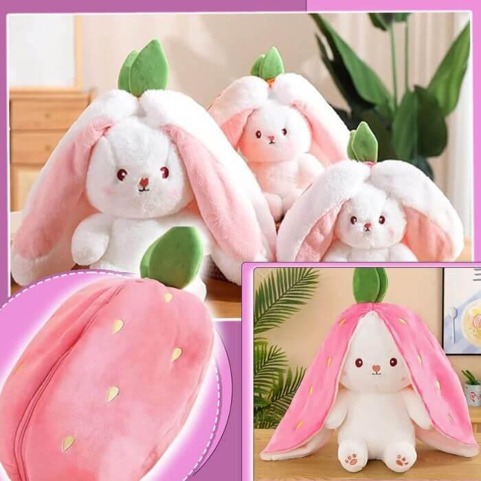 peluche-lapin-fraise-reversible