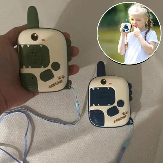 talkie-walkie-enfant-rechargeable-dino-copain-vert-et-bleu