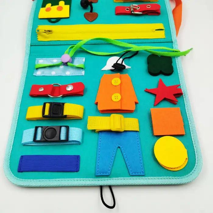 valise dexterite montessori 8 mois bleu