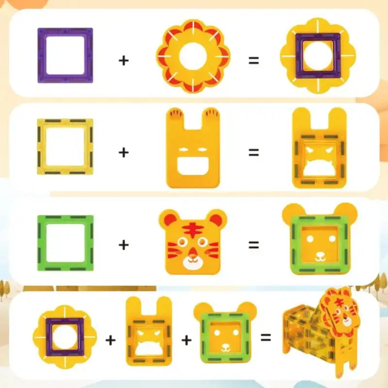 Jeu de Construction Aimanté Animaux Montessori
