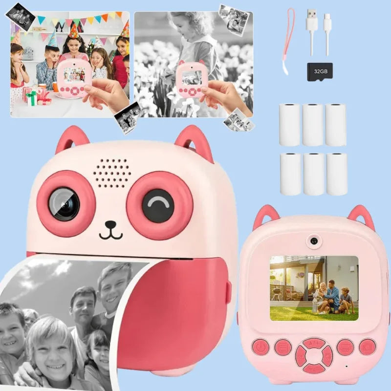 Appareil Photo Impression Enfant Chatton avec Jeux