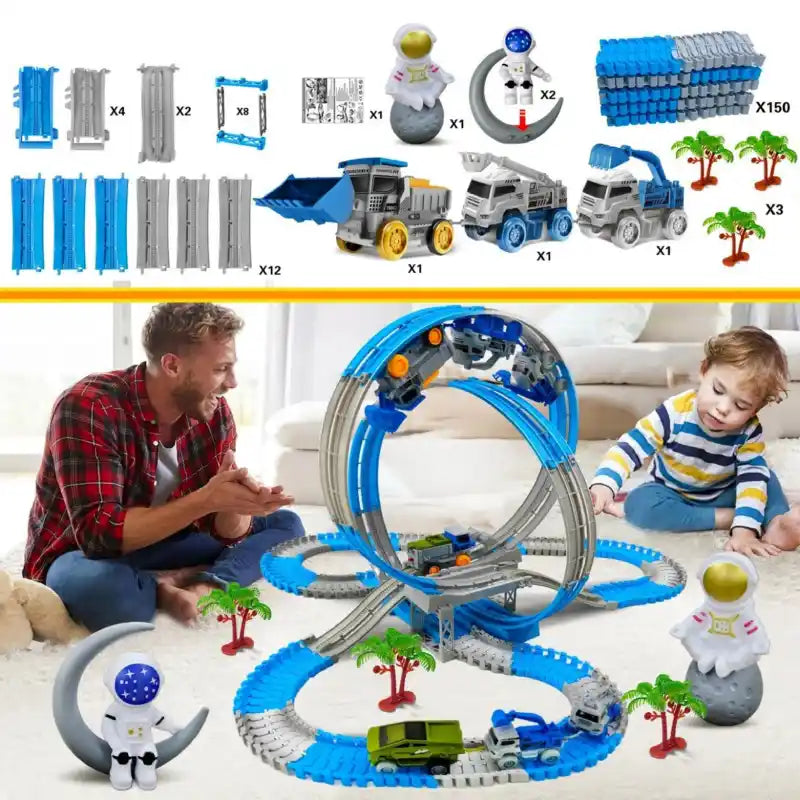 Circuit Voiture Modulable à Double Looping Spatial