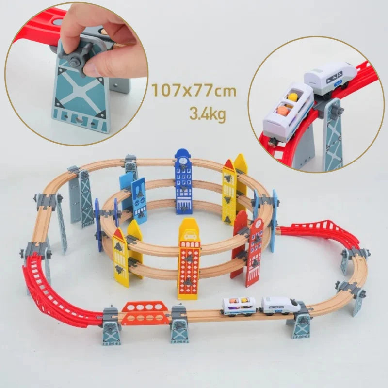 Circuit Train en Bois Electrique Urbain