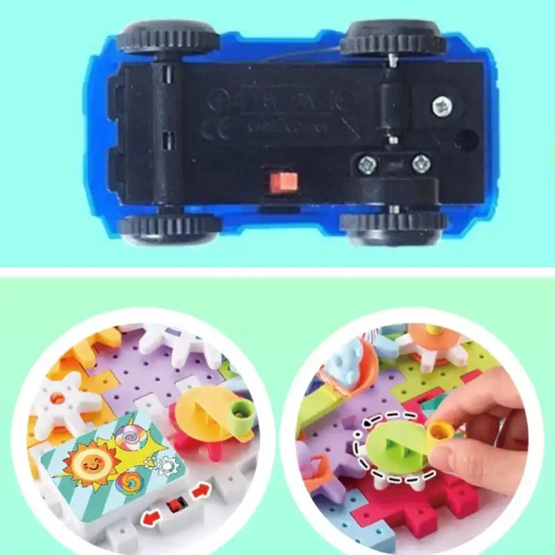 Jeu Construction Engrenage avec Circuit Voiture Electrique