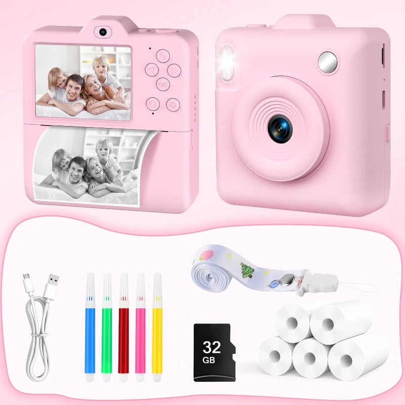 Appareil Photo Impression Enfant Artistique rose 