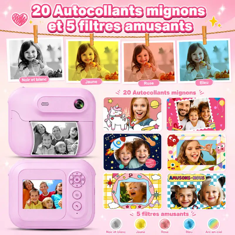 Appareil-Photo-Imprimante-Enfant-Interactif-20-autocollants