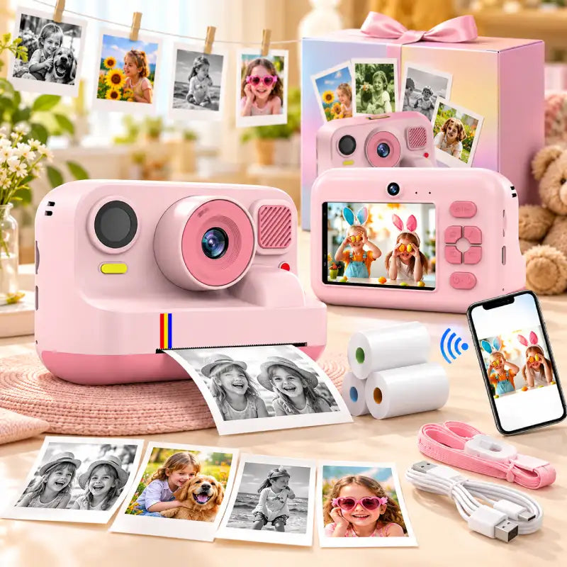 Appareil-Photo-Instantane-Enfant-Arc-en-Ciel-rose