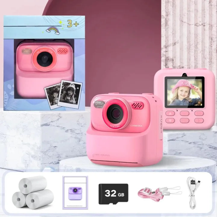 Appareil Photo Instantane Enfant Tout-en-Un rose 