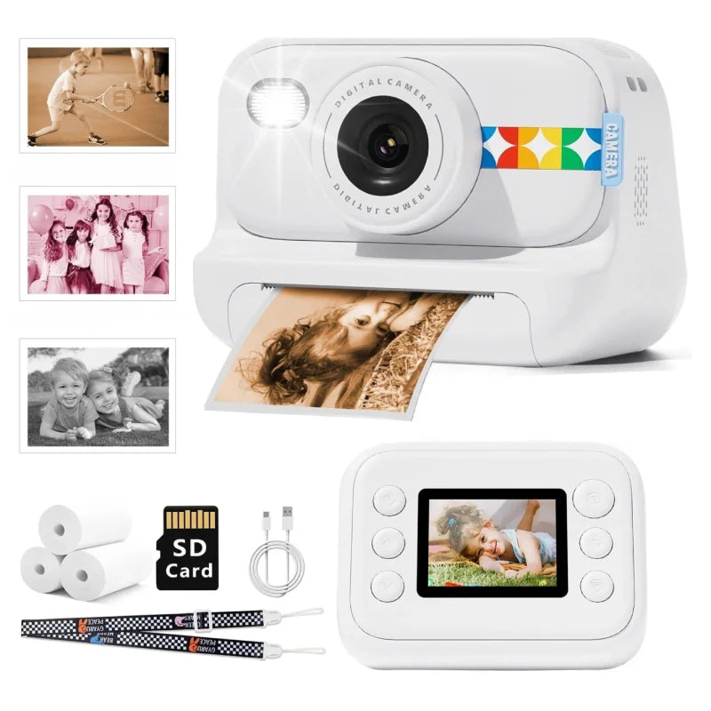 Appareil-Photo-Instantané-Enfant-sans-Jeux-Pratique-blanc