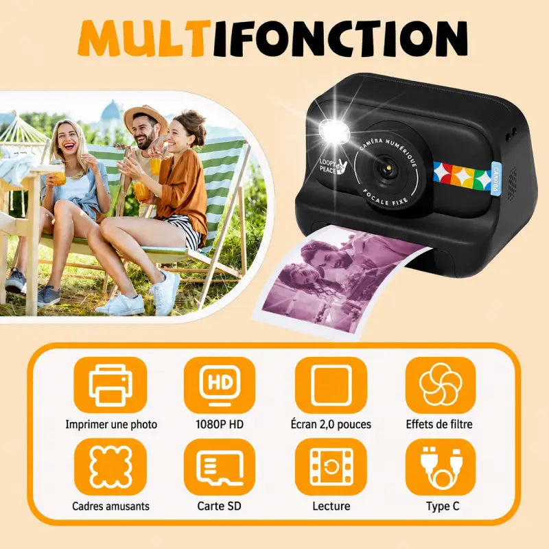 Appareil-Photo-Instantane-Enfant-sans-Jeux-multifonction