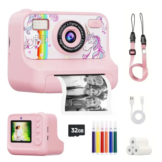Appareil-Photo-Instantané-Licorne-Enfant-Fille-rose
