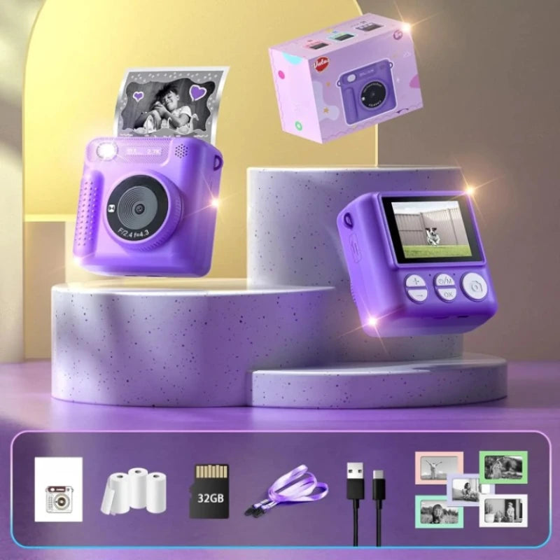 Appareil Photo Instantané Violet et Numérique