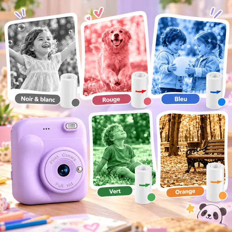 APPAREIL PHOTO INSTANTANE ENFANT AVEC GRAND ÉCRAN HD