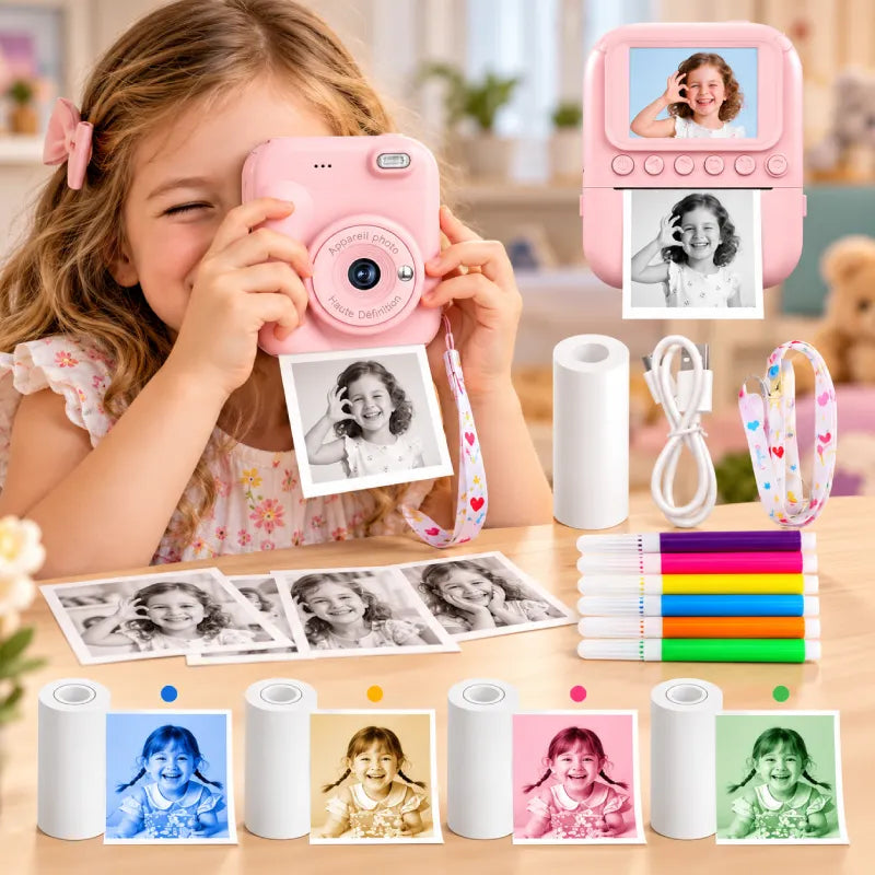 Appareil_photo_instantane_rose_et_accessoires