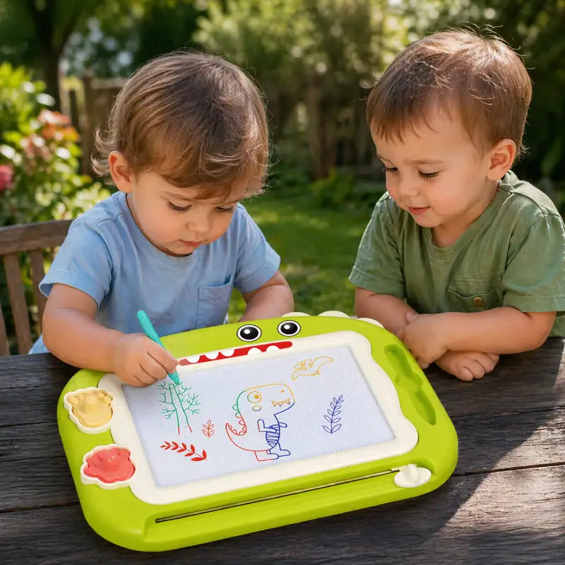 Ardoise Magique-Dinosaure-Magnetique-Multicolore-vert