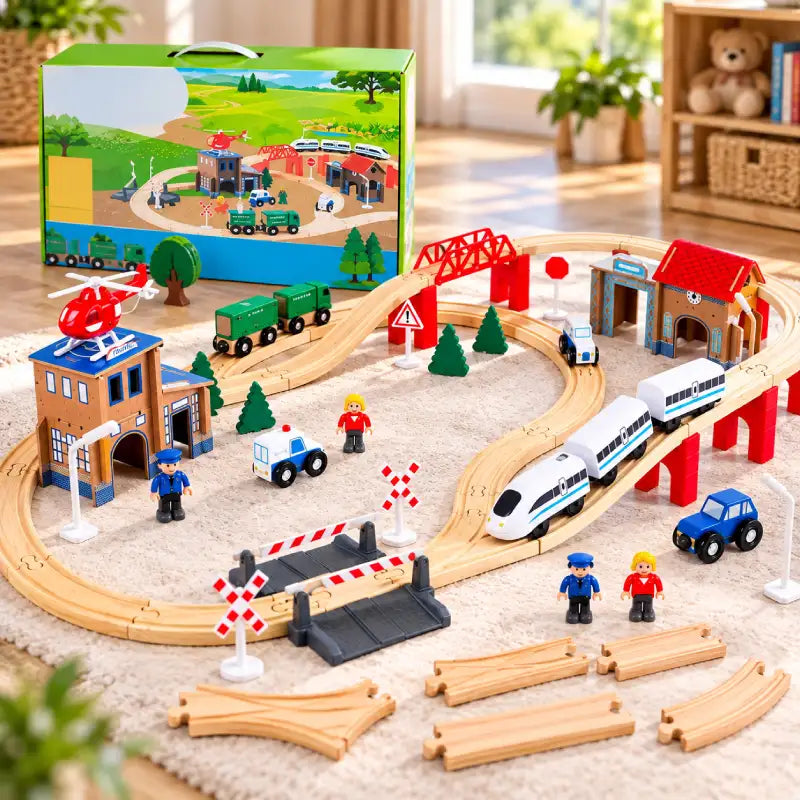 Circuit Train en Bois Electrique Urbain