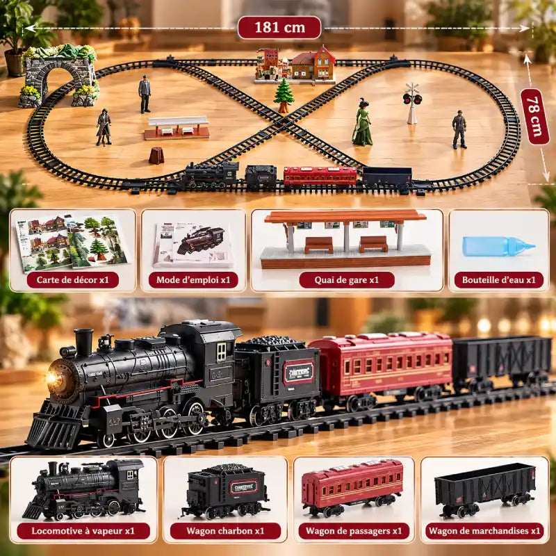 CIRCUIT TRAIN ELECTRIQUE ENFANT  | Locomotive Vapeur™