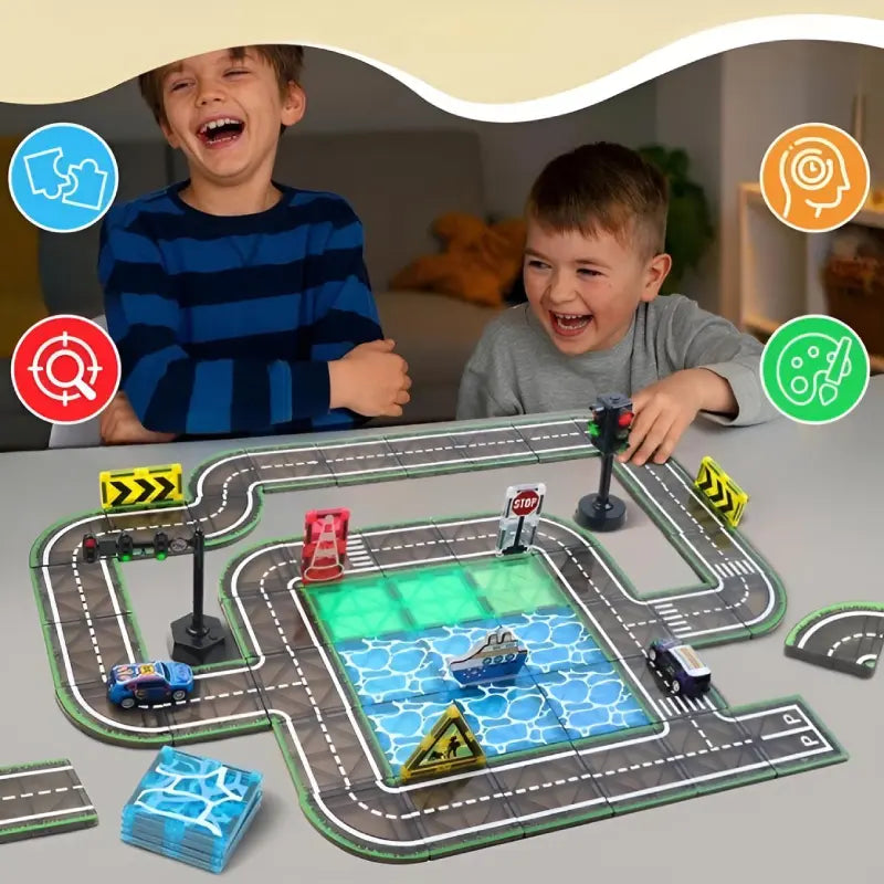 Circuit Magnétique Voiture Évolutif cadeau garçon 3 ans 