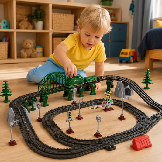 Circuit-Train-Electrique-Enfant-Retro-vert