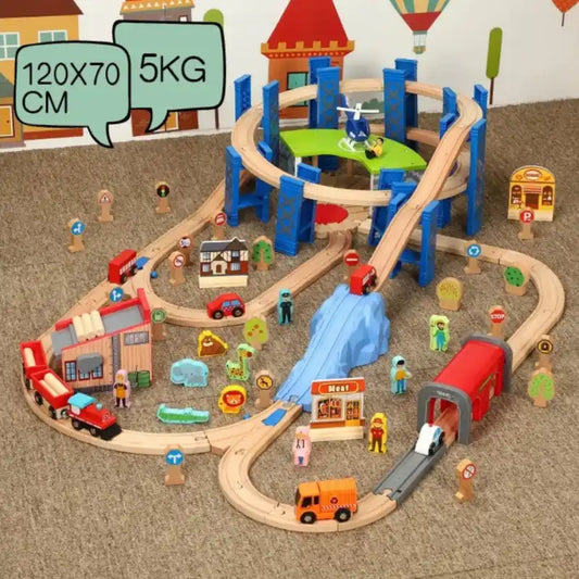 Grand Circuit Train Bois Enfant Aventure