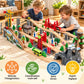 Grand-Circuit-Train-Bois-electrique-avec-Accessoires