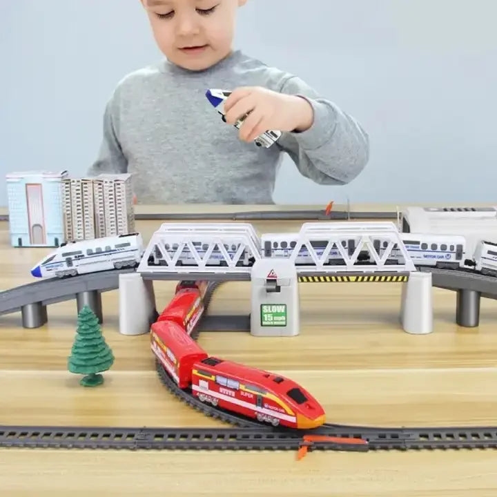 Grand circuit de Train electrique jouet evolutif pour Enfane
