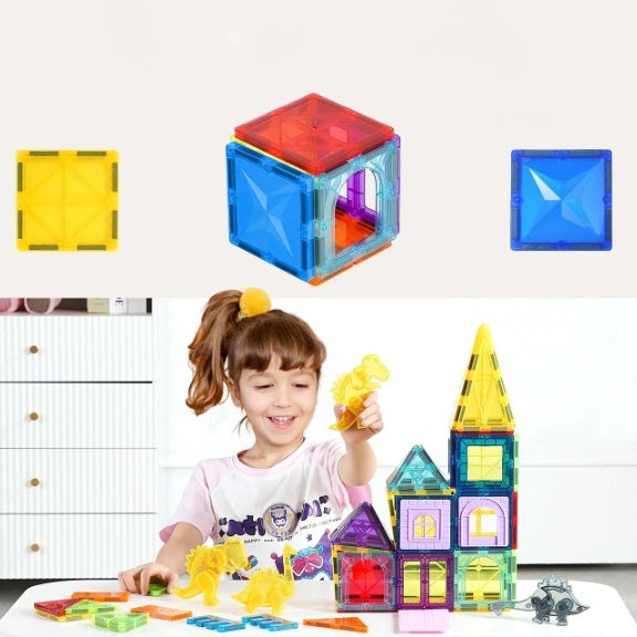 Jeu de Construction Magnétique avec Dinosaures (Dès 2 ans)