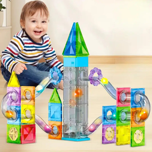 Jeux Aimantés Construction Tunnel à Billes pour bébé 1 an 