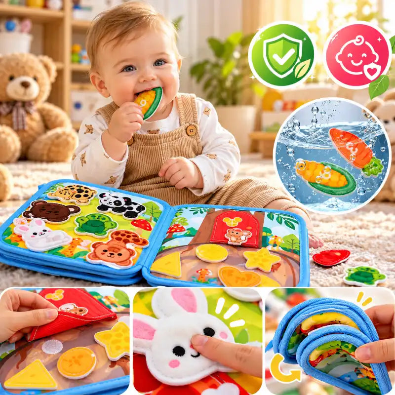 Livre Busy Board Tissu Couleurs et Chiffres