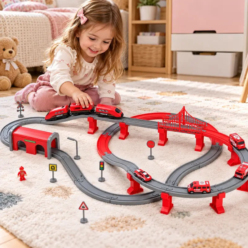 Circuit de Train Électrique Jouet Multi-Pistes (Dès 2 ans)