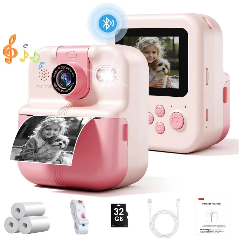 APAREIL PHOTO ENFANT IMPRESSION THERMIQUE AVEC BLUETOOTH LICORNE