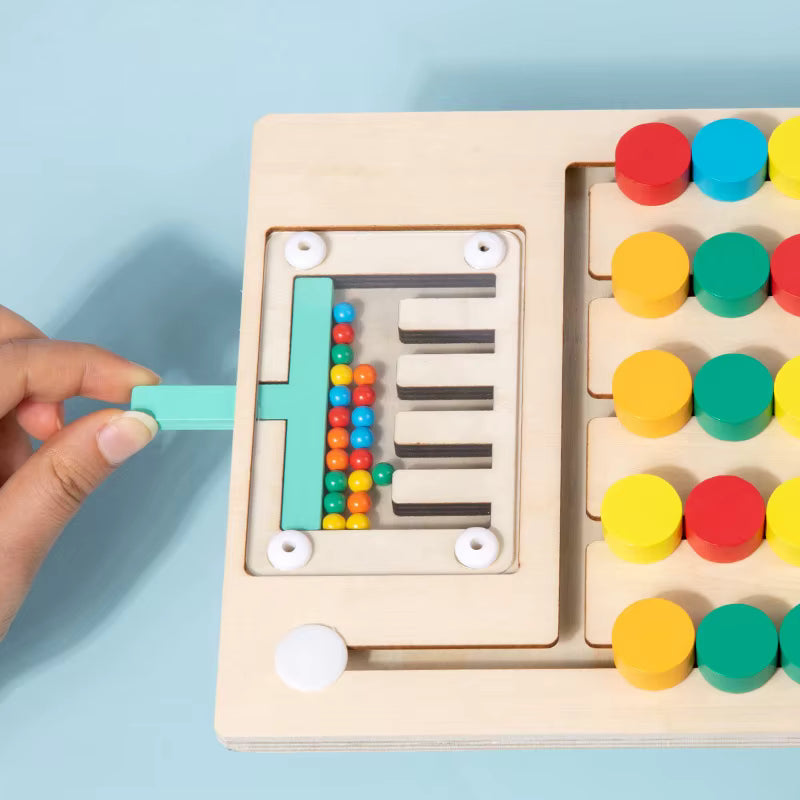 Puzzle Coulissant Bois Couleurs Logiques