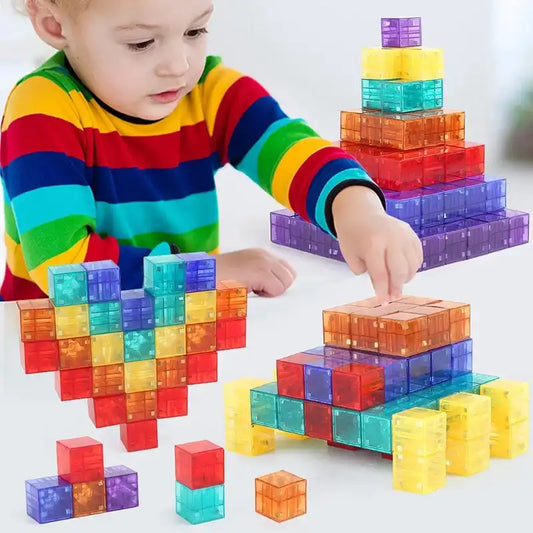 Cube Construction Magnetique Transparent Montessori