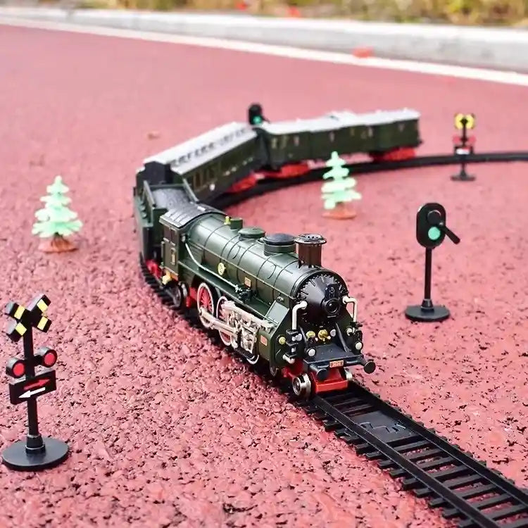 Circuit Train Electrique Jouet à Vapeur Réaliste